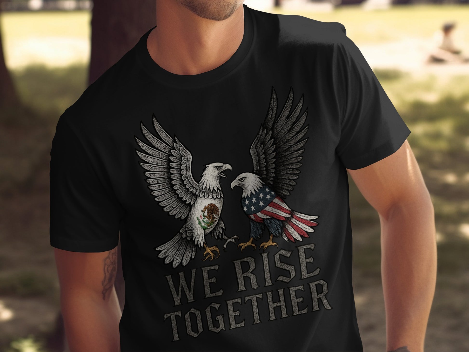 We Rise Together Bald Eagle USA Mexico Shirt product