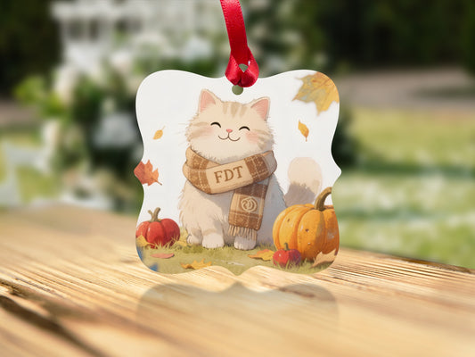 Cozy Cat Autumn Decor Ornament for Festive Cheer