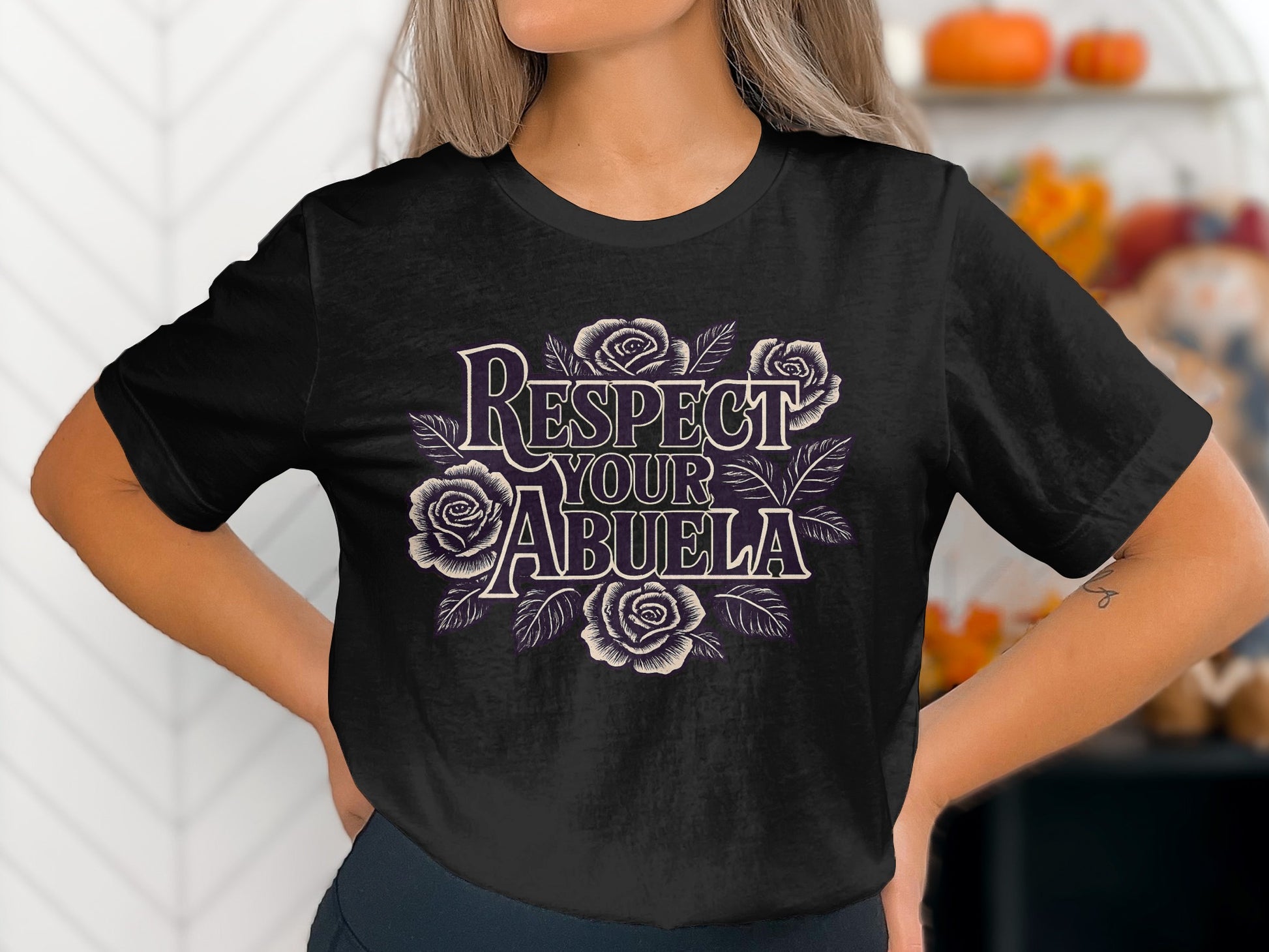 Respect Your Abuela Graphic Black T-Shirt product