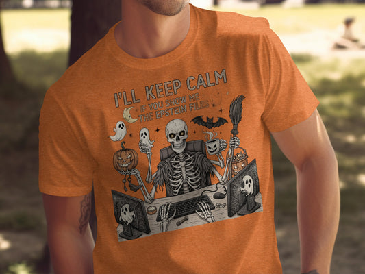 Halloween Skeleton Design I'll Keep Calm T-shirt product