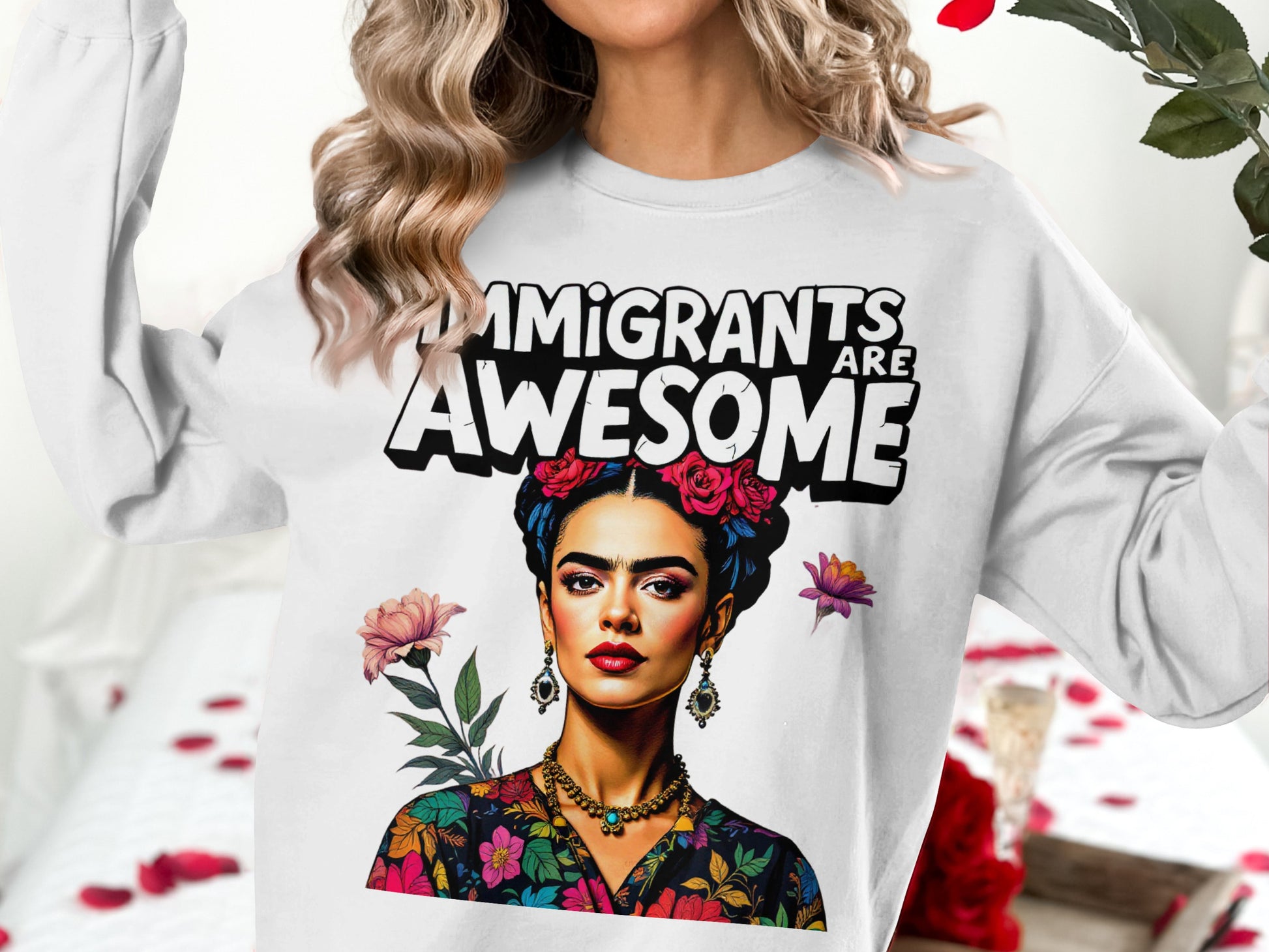 Immigrants Are Awesome Floral Sweatshirt product