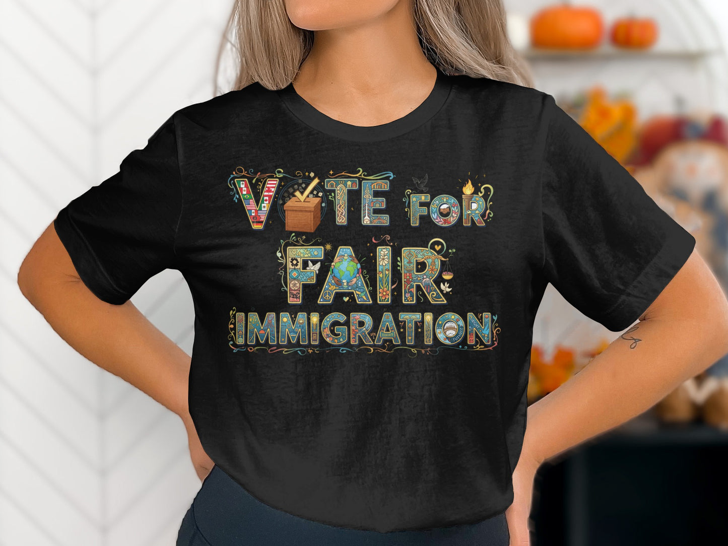 Vote for Fair Immigration Graphic T-shirt Product