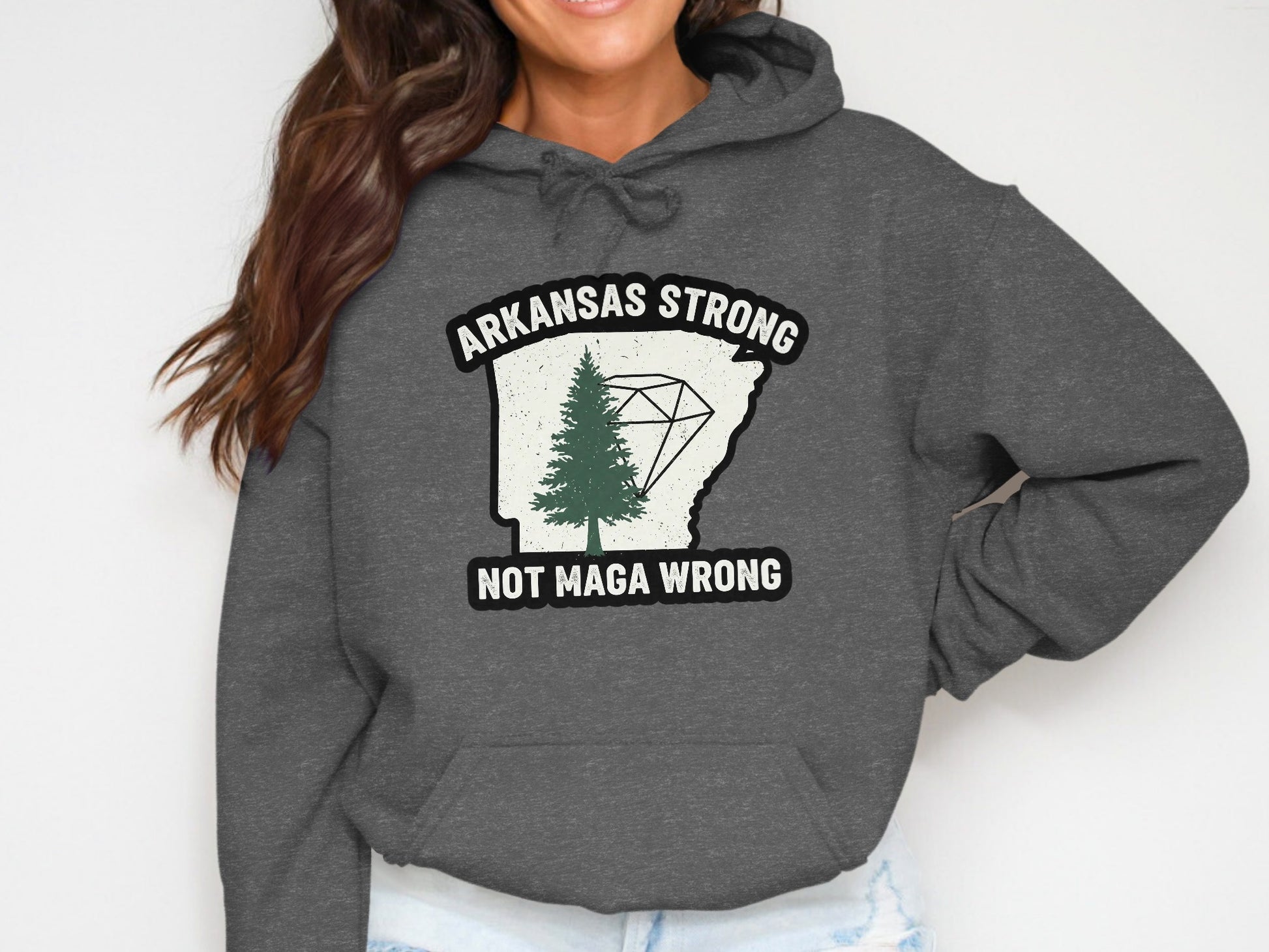 Arkansas Strong Not Maga Wrong Hooded Sweatshirt product