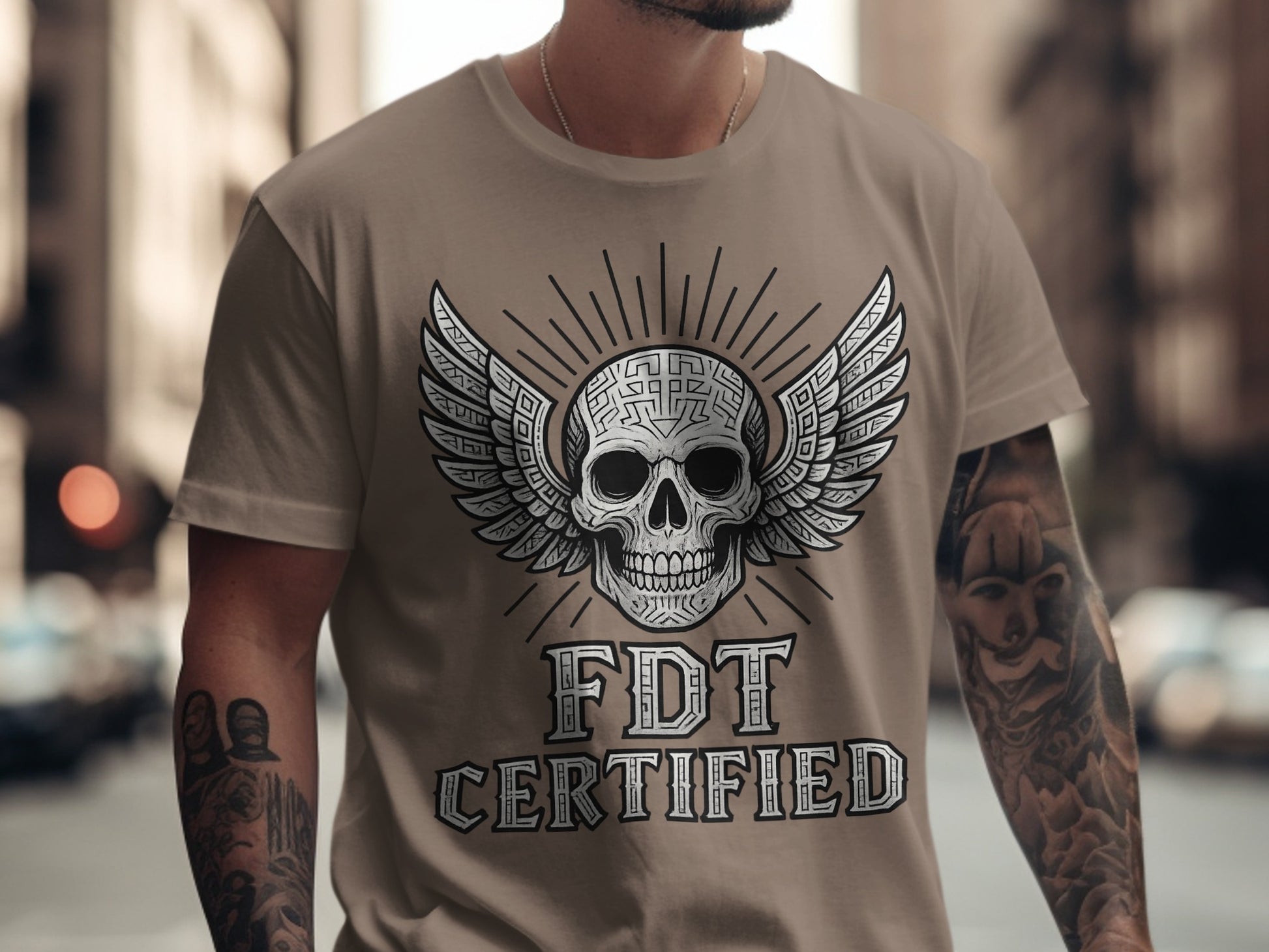 FDT Certified Skull Design Graphic Tee Fashion Apparel