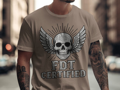 FDT Certified Skull Design Graphic Tee Fashion Apparel