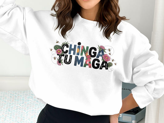 Chinga Tu Maga Floral Graphic Long Sleeve Shirt product
