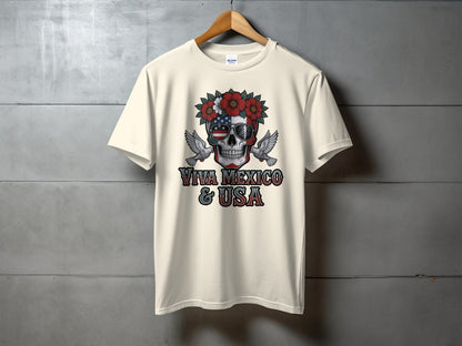 Viva Mexico & USA Skull Graphic T-Shirt product type