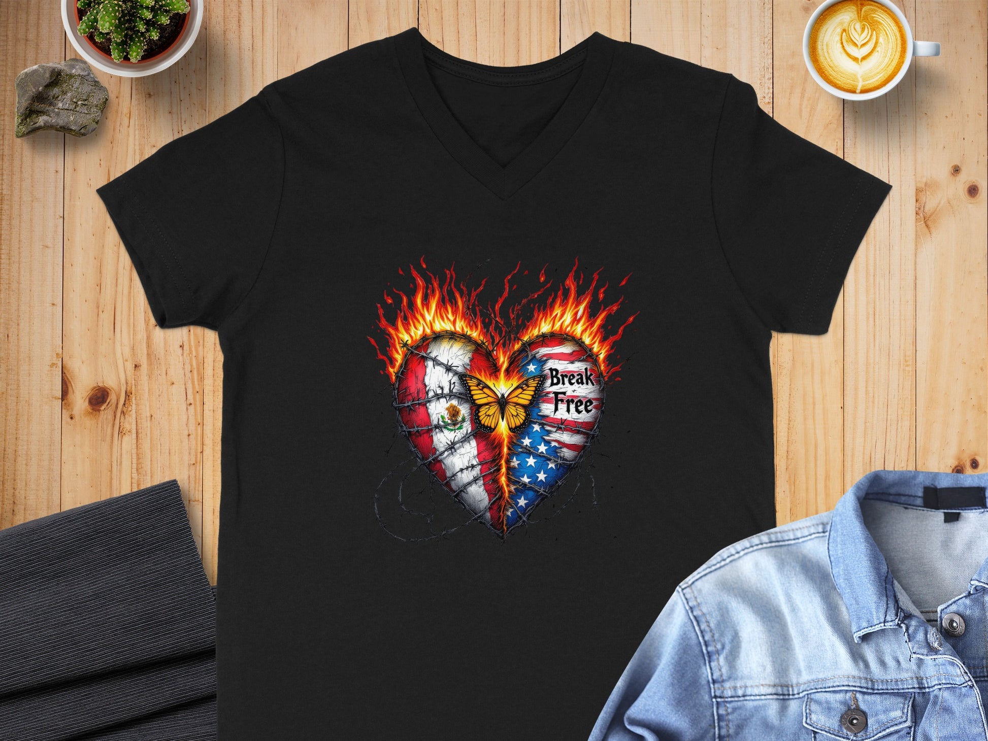 Break Free Flaming Heart Graphic T-Shirt product