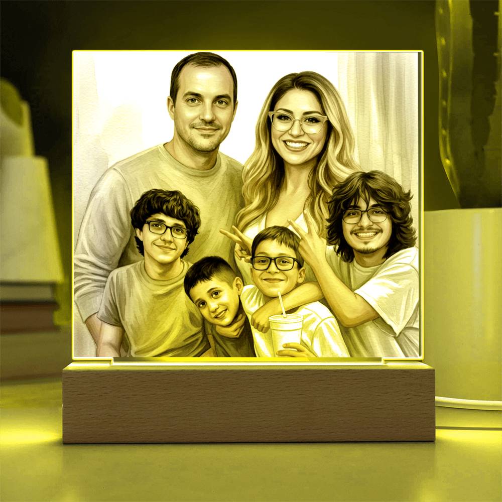 Acrylic Square Plaque Custom Add Your Images Photos Including your family pets.