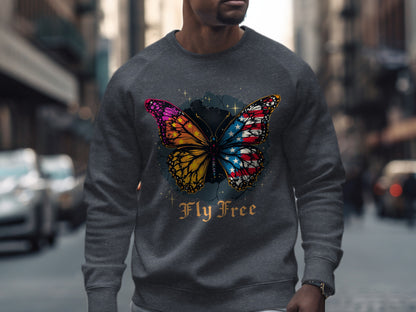 Vibrant Butterfly Fly Free Design Sweatshirt product type