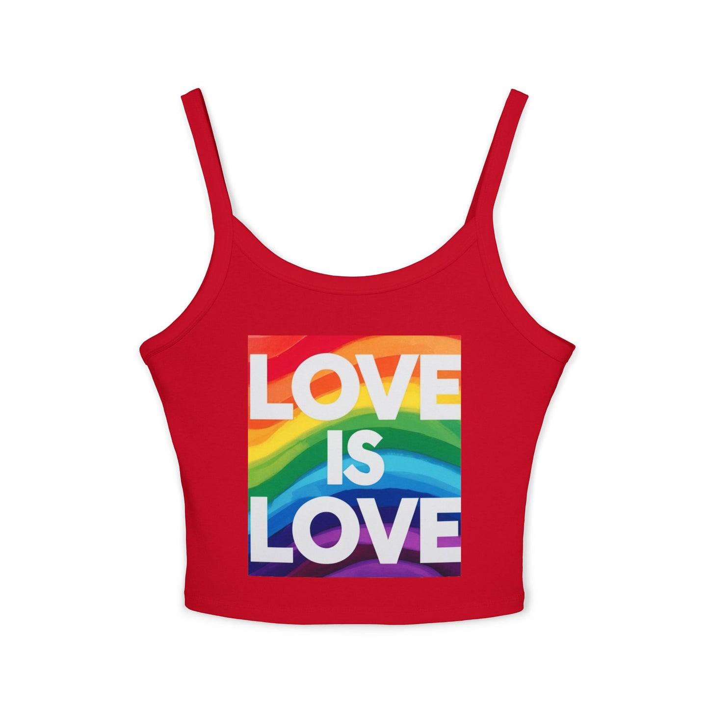 Pride tank top Rainbow Love Is Love Spaghetti Strap Tank Top