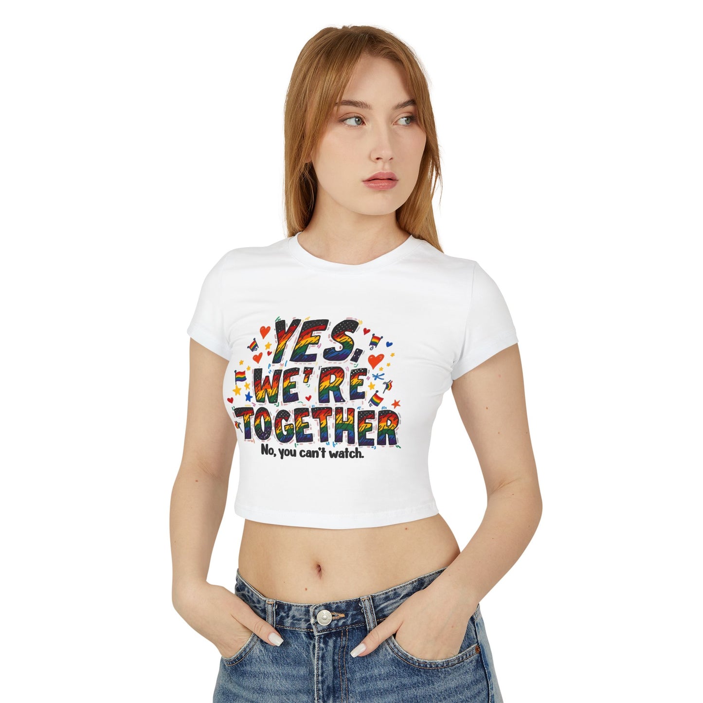 Colorful Yes We're Together Baby Tee - Cute Casual Top for Fun Gatherings