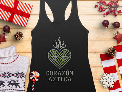 Corazón Azteca Unique Heart Design Tank Top