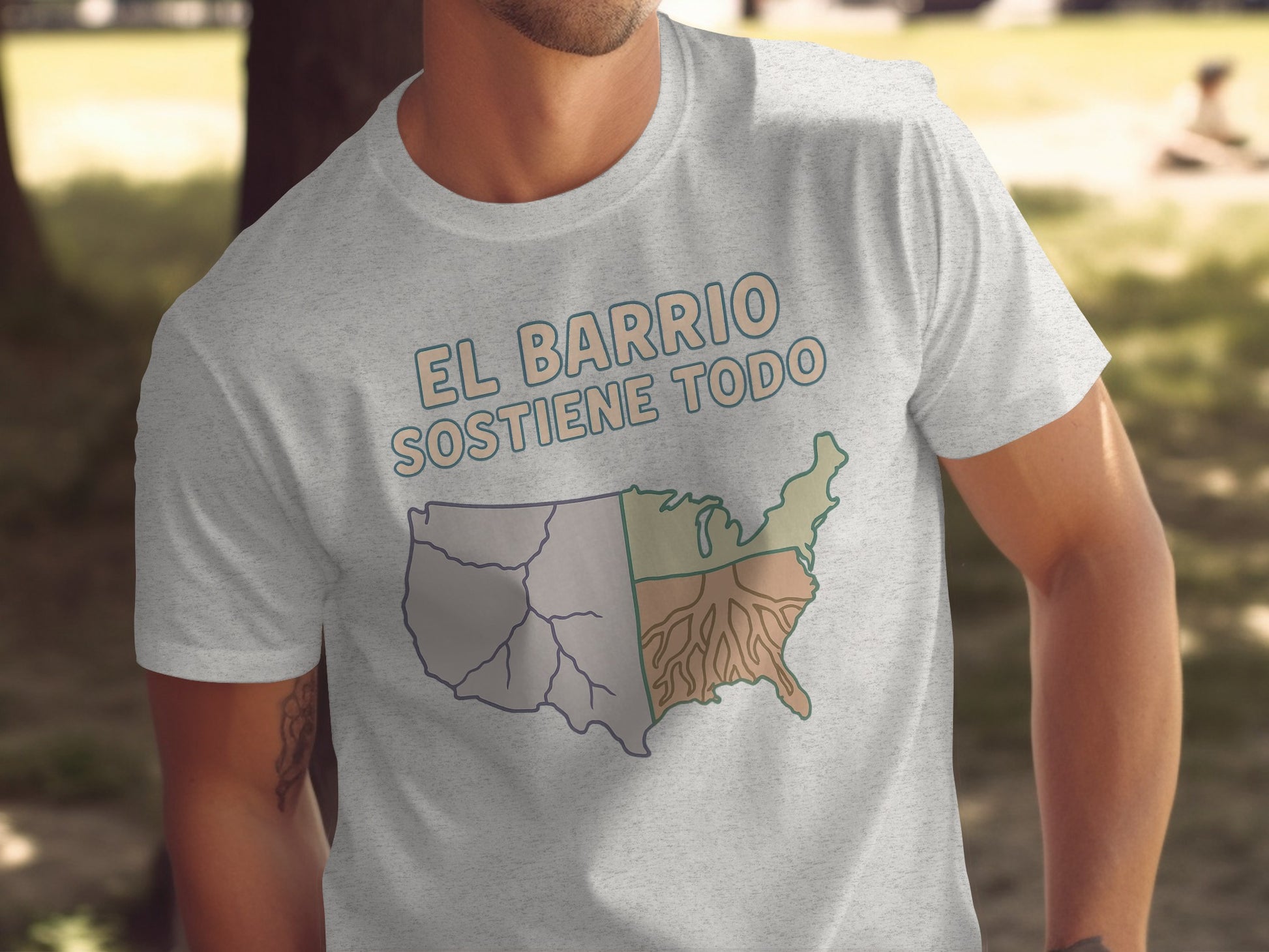 El Barrio Sostiene Todo Map Design T-shirt product