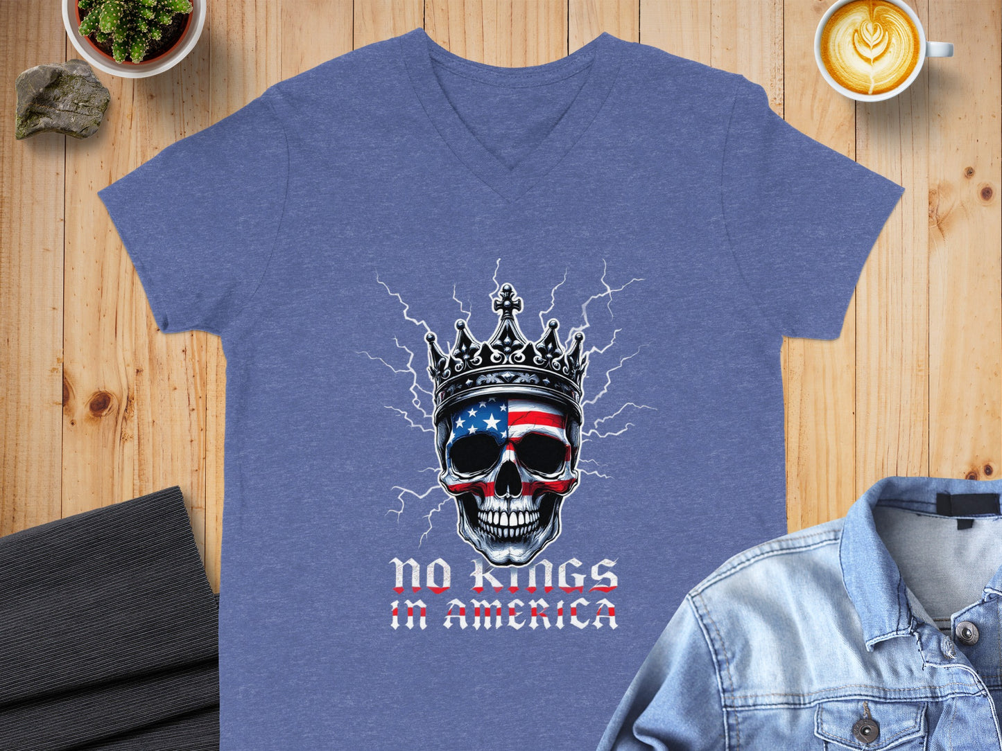 No Kings In America Skull Graphic T-Shirt