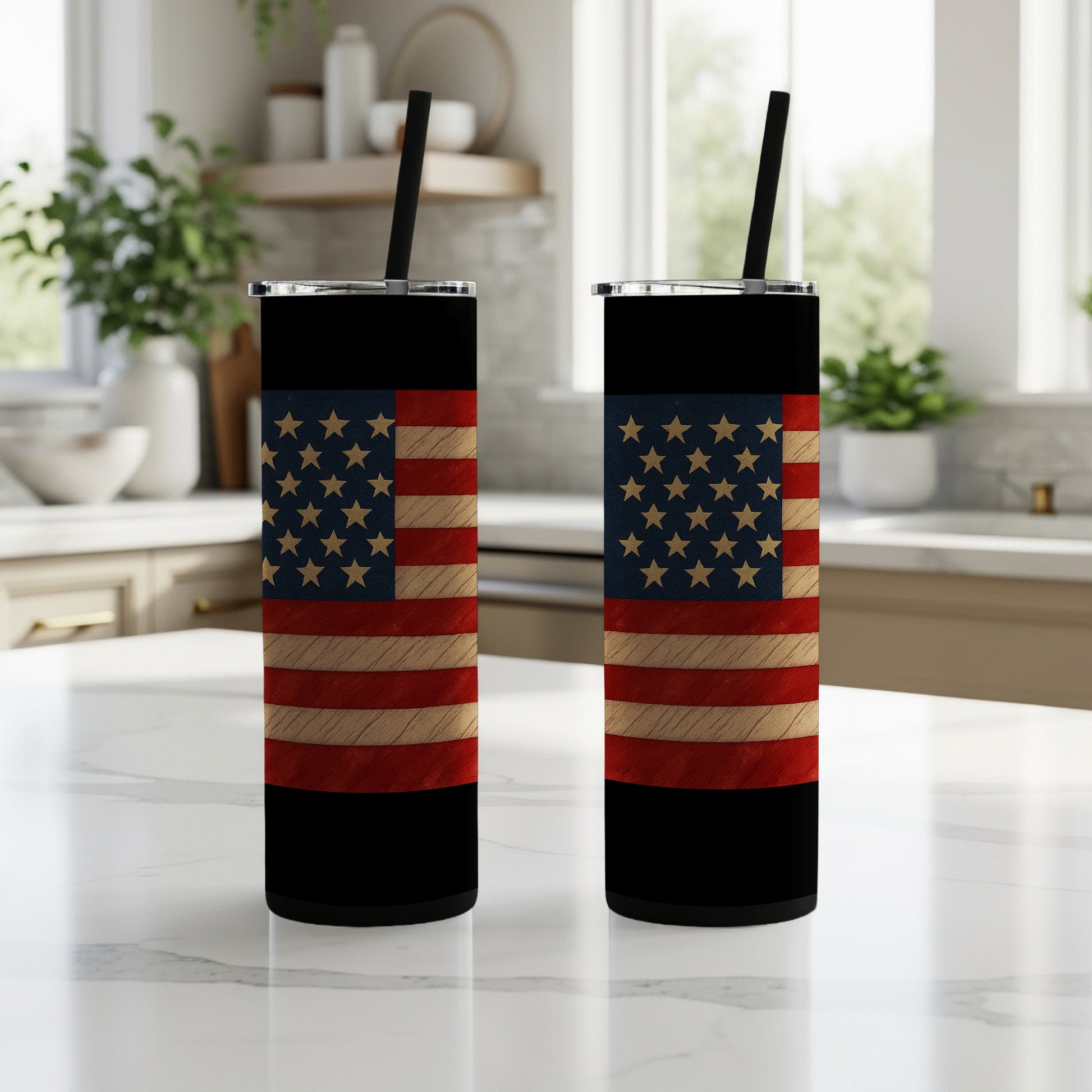 Vintage American Flag Stainless Steel Double Wall Tumbler product