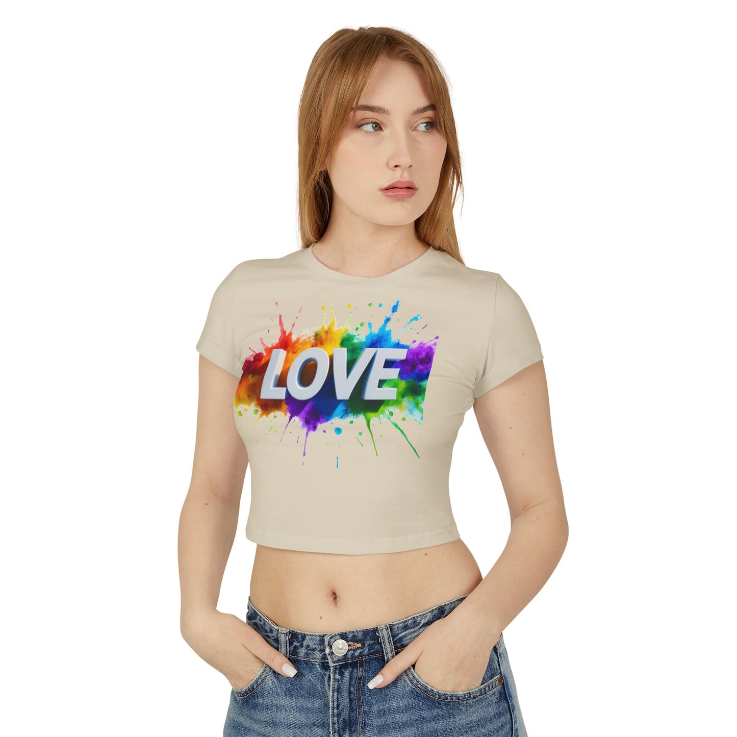 Pride baby tee  Colorful Love Women's Baby Tee - Pride and Positivity