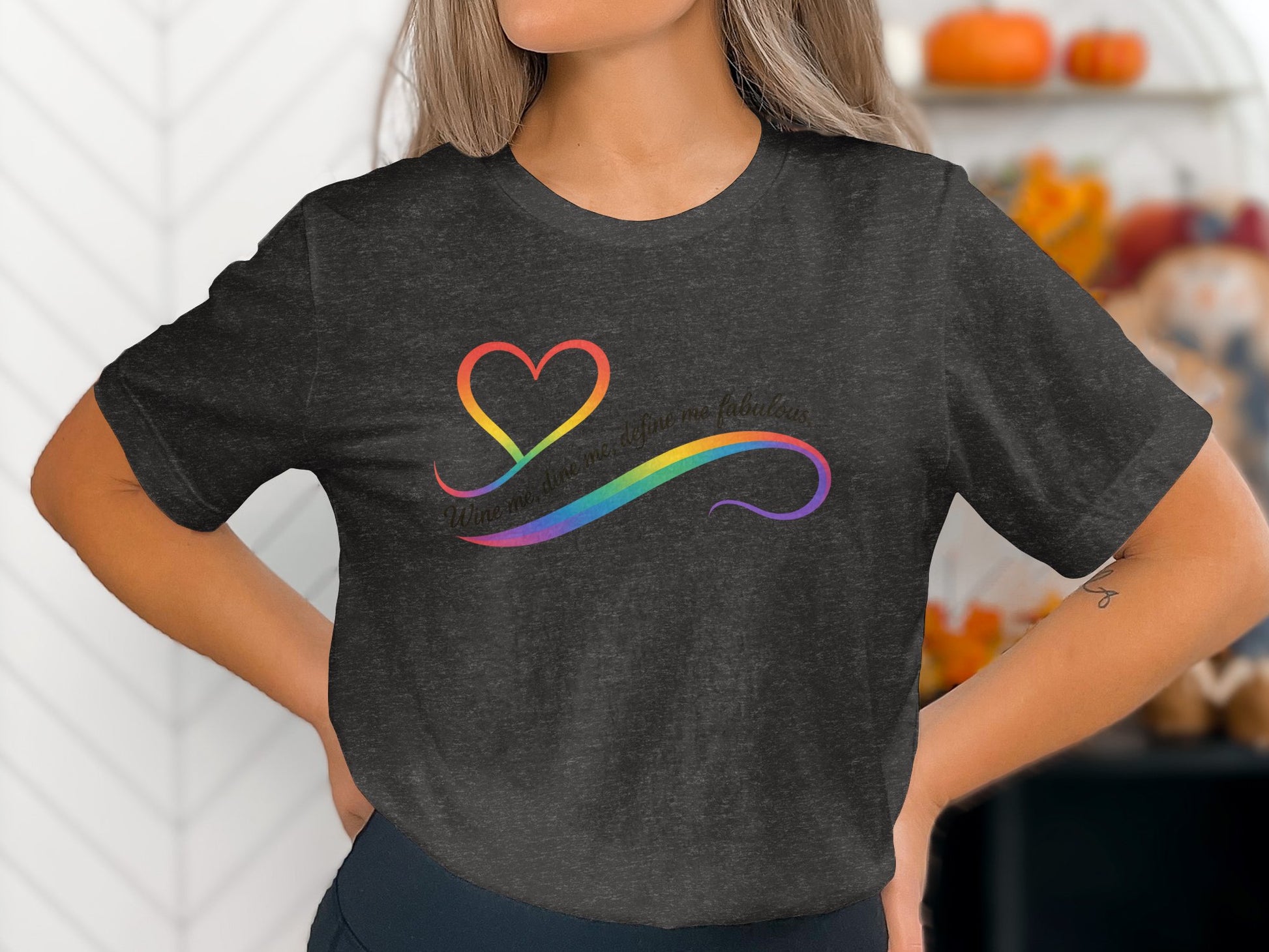 Celebrate Love Rainbow Heart Design T-Shirt product type