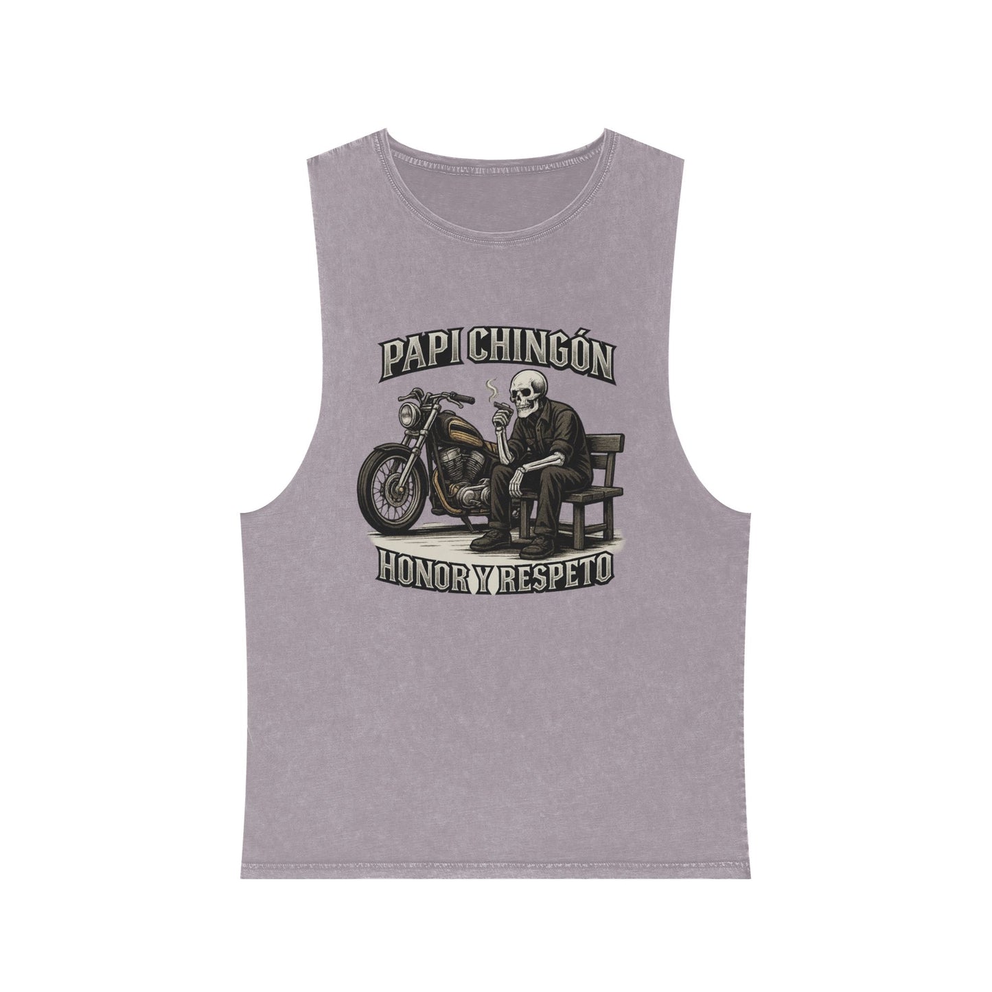 Skull Moto Graphic Tank Top - Papi Chingón, Unisex Summer Apparel, Motorcycle Gift, Festival Wear, Casual Vintage Style