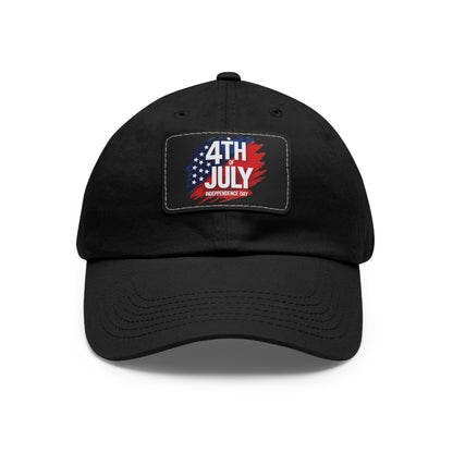Patriotic Dad Hat with Leather Patch | 4th of July