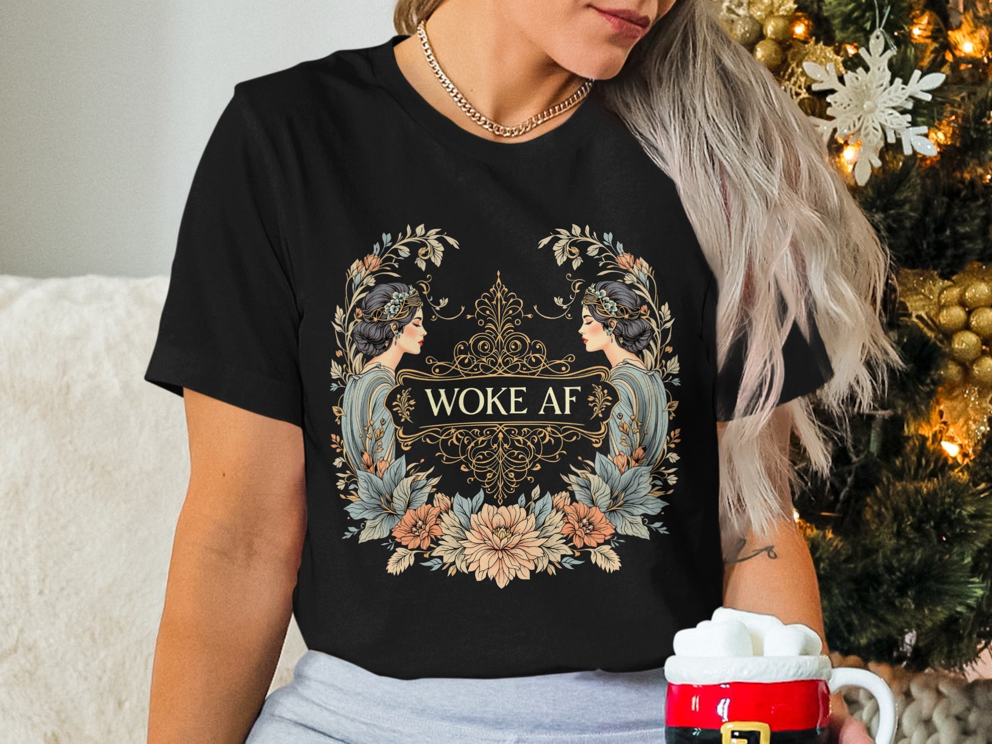 Woke AF Graphic Short Sleeve Casual Tee