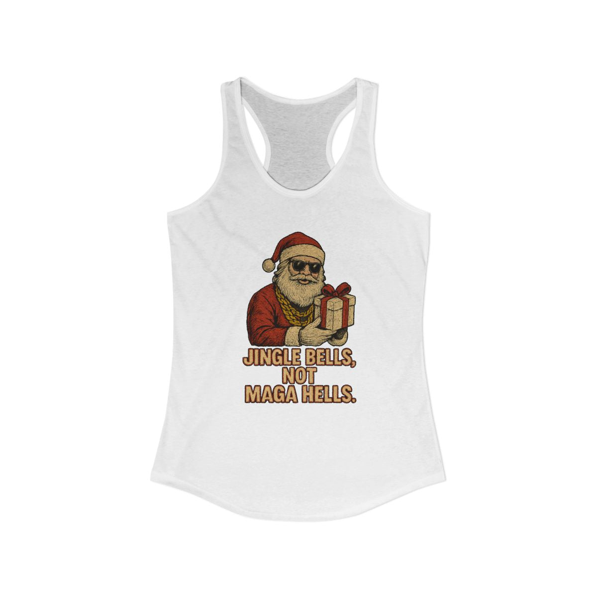 Jingle Bells Not Maga Hells Santa Tank Top