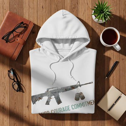 Honor Courage Commitment Rifle Graphic Hoodie