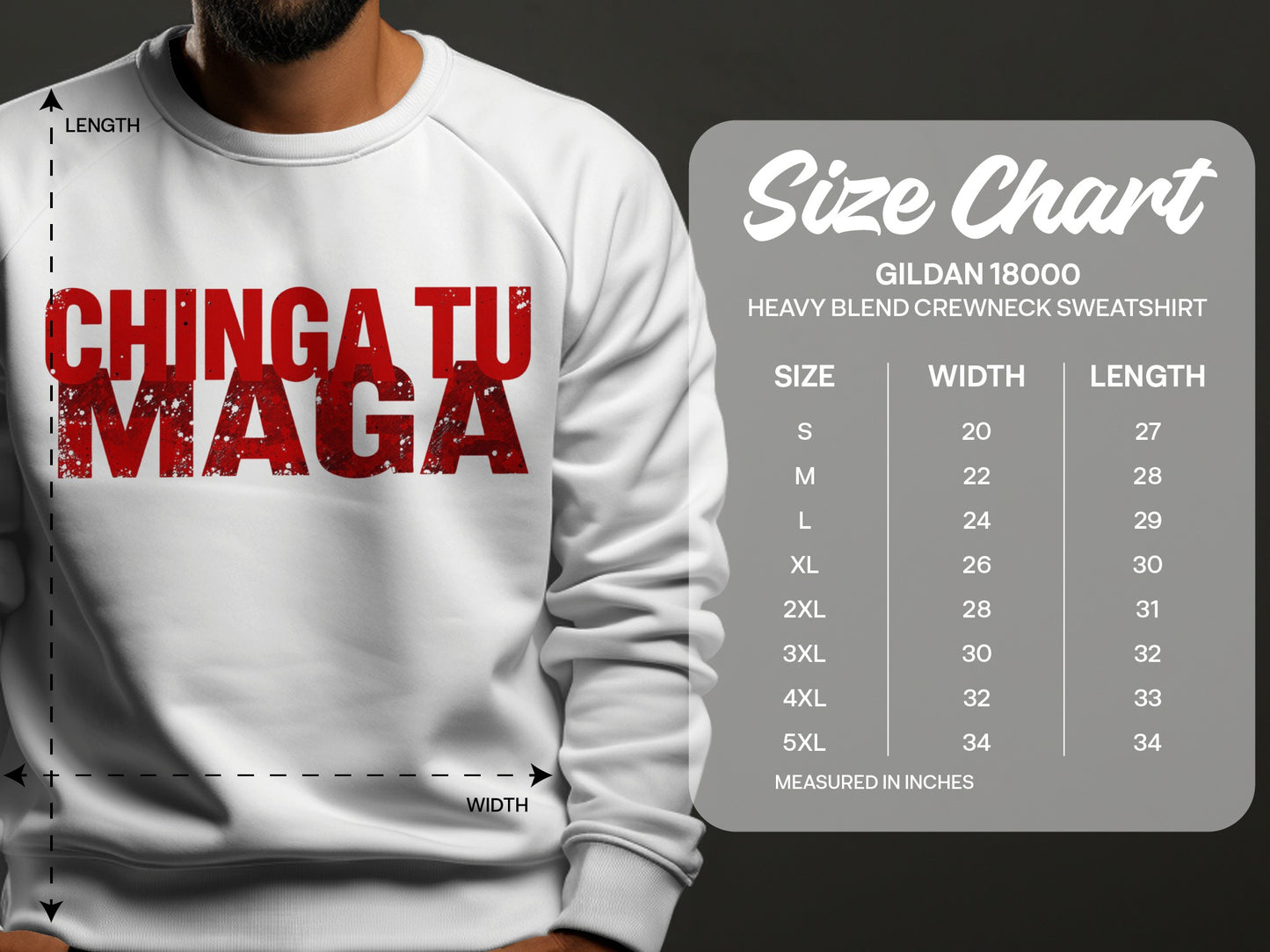 Chinga Tu Maga Heavy Blend Crewneck Sweatshirt
