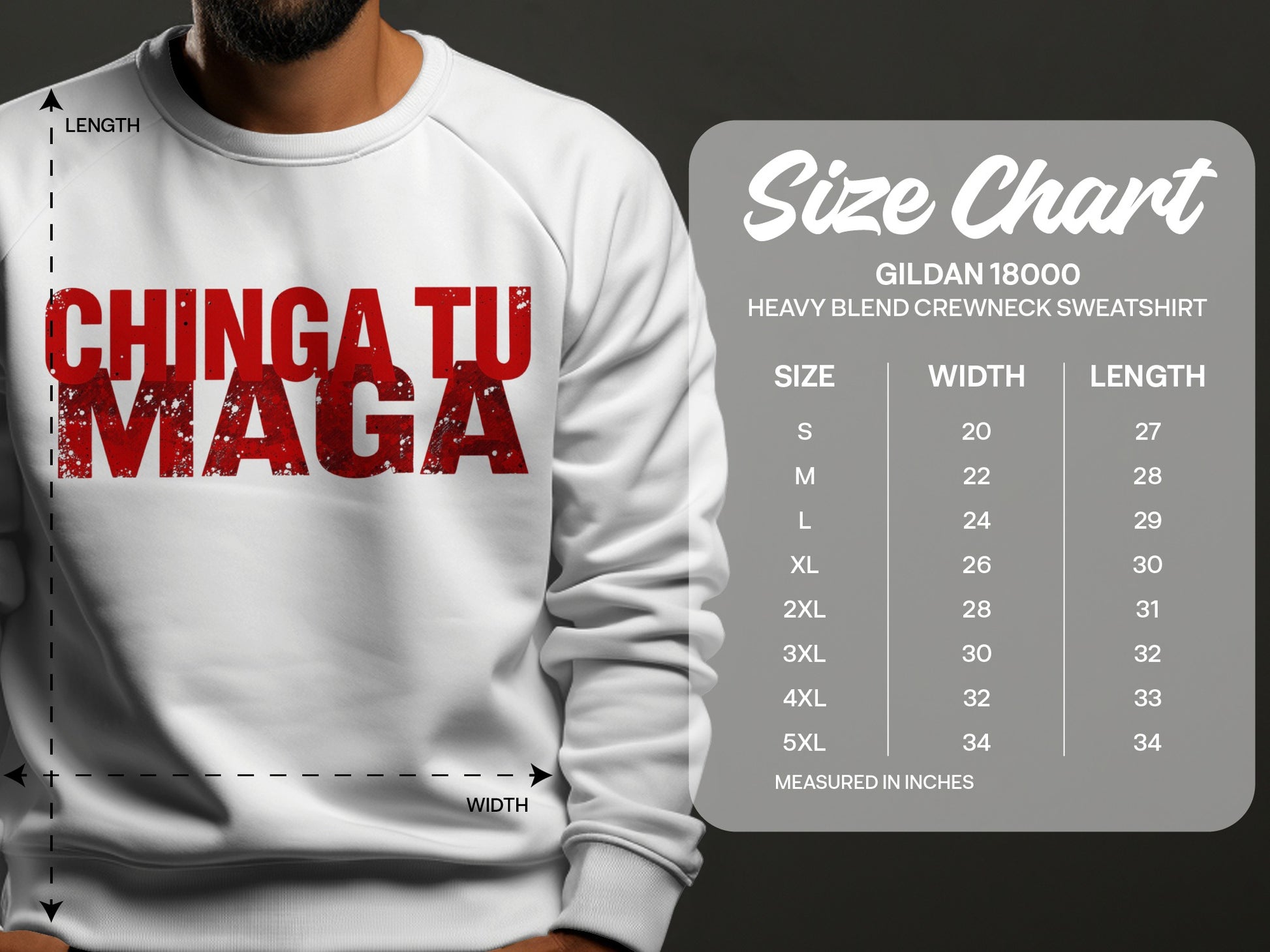 Chinga Tu Maga Heavy Blend Crewneck Sweatshirt