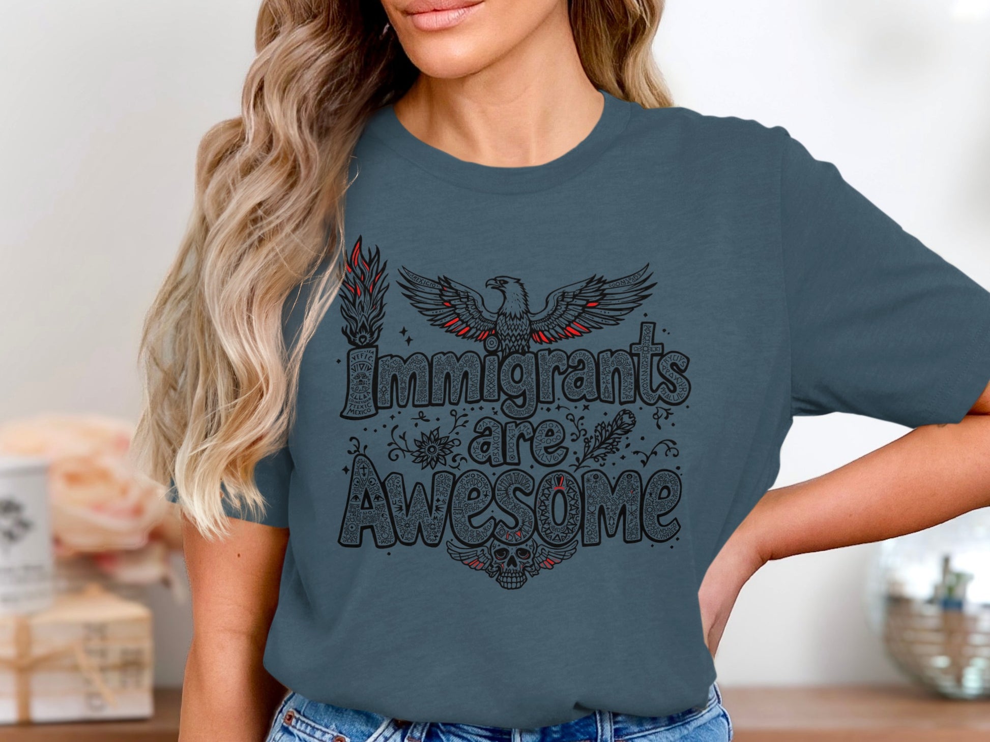 Immigrants Are Awesome Graphic Short Sleeve T-Shirt product type