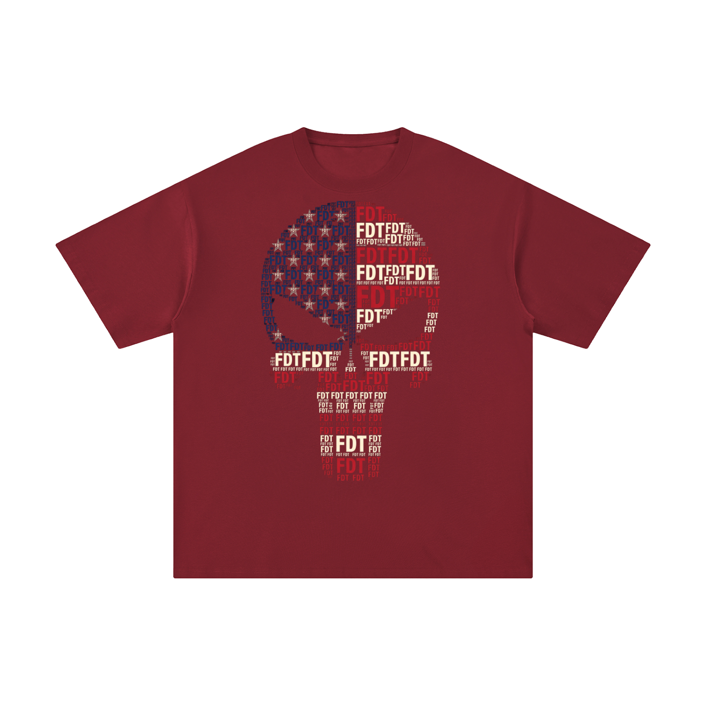 FDT Skull USA Flag Unisex Pure Cotton T-Shirt