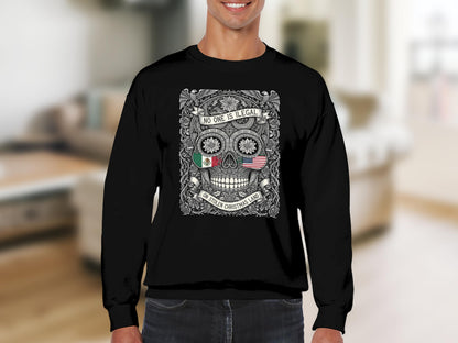 No One is Illegal Day of The Dead Skull sweatshirt