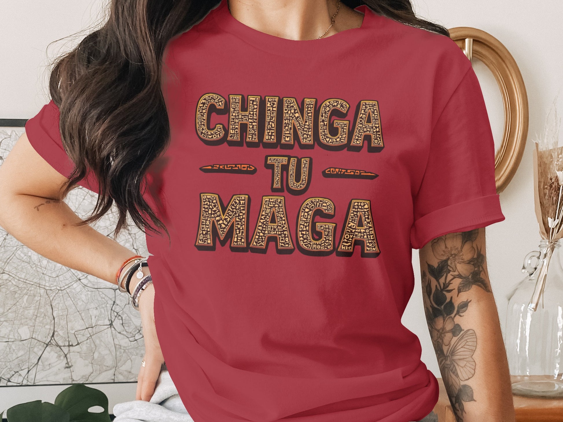 Chinga Tu Maga Graphic Statement T-shirt
