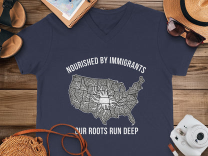 Nourished By Immigrants Our Roots Run Deep T-shirt