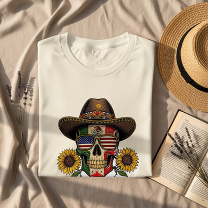 Patriotic Skull Sunflower Graphic Tee product