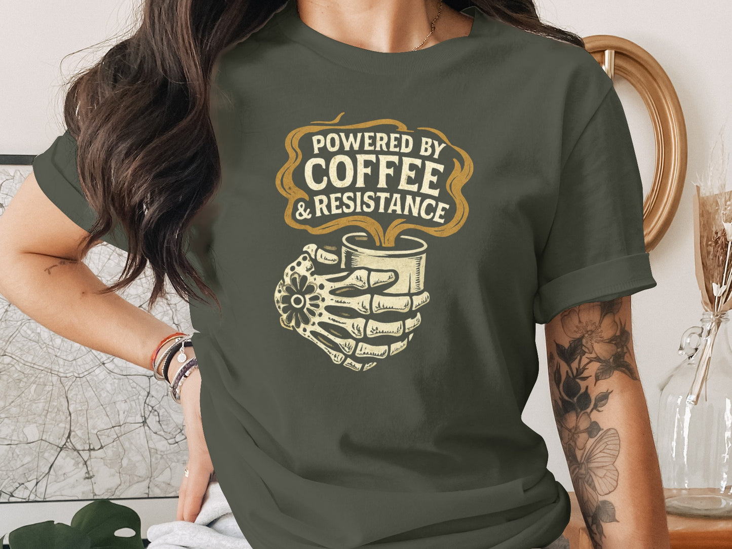 Powered By Coffee & Resistance Graphic Tee