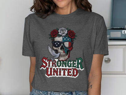 Stronger United Skull Patriotic Graphic T-shirt product