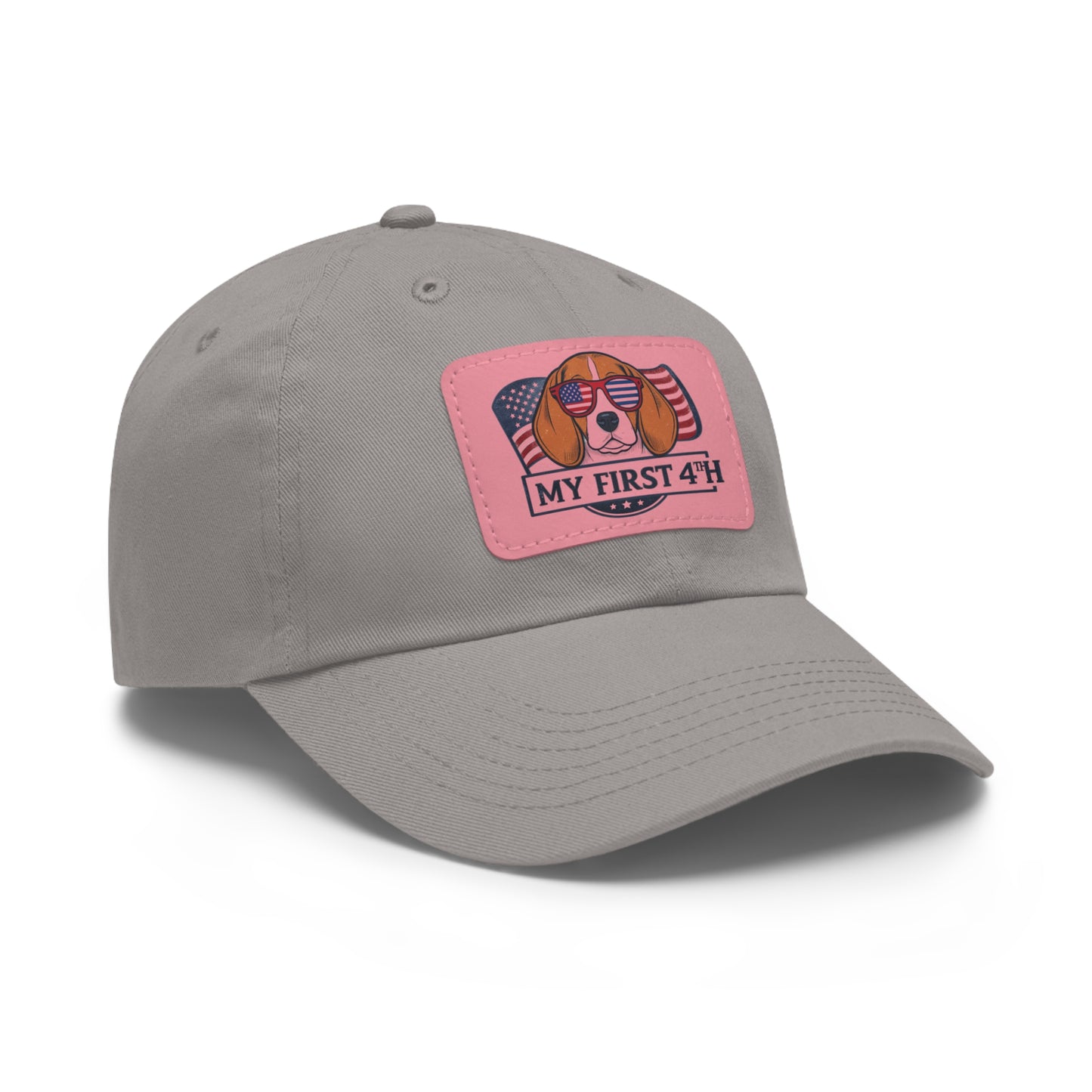 4th of July Dad Hat with Leather Patch (Rectangle)