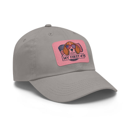 4th of July Dad Hat with Leather Patch (Rectangle)