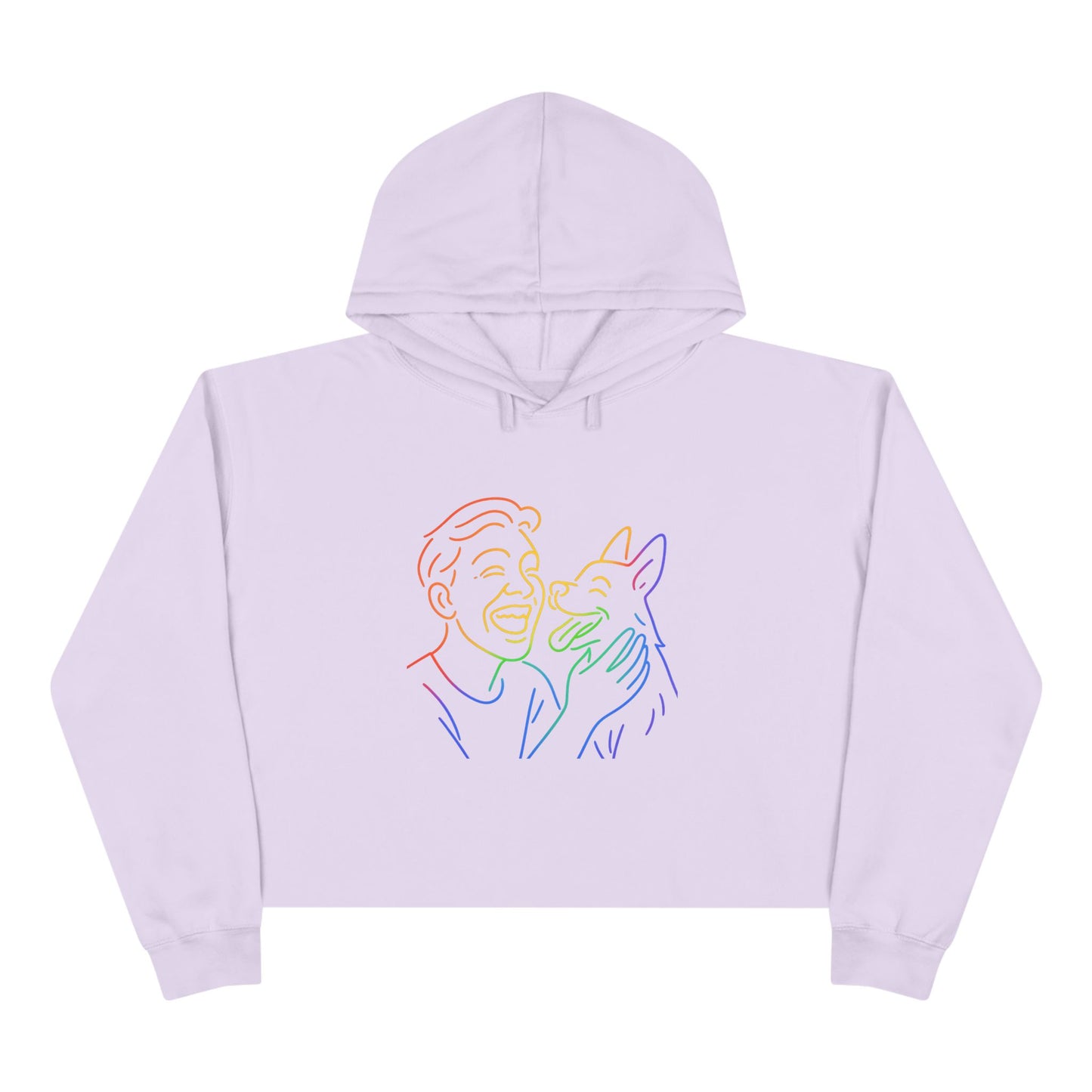 Rainbow Dog Love Crop Hoodie - Perfect Gift for Pet Lovers