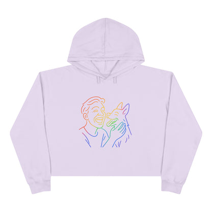 Rainbow Dog Love Crop Hoodie - Perfect Gift for Pet Lovers