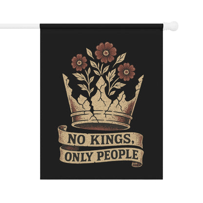 No Kings Only People Crown Flowers Design Flag
