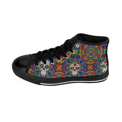 Vibrant Skull Sneakers for Women | Colorful High Top Shoes | Unique Gift for Art Lovers | Festival Footwear | Boho Style Fashion