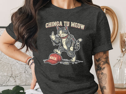 CHINGA TU MEOW Cat Middle Finger MAGA Cap product type