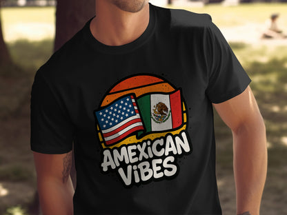Amexican Vibes USA and Mexico Flags Graphic T-shirt product