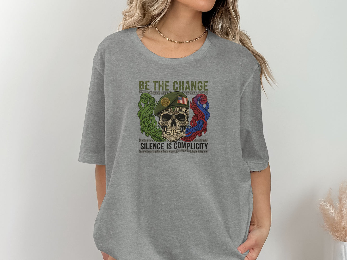 Be The Change Silence Is Complicity Graphic Tee