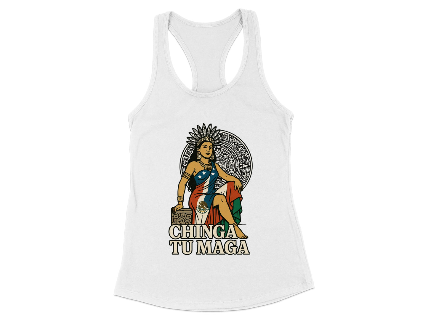 Chinga Tu Maga Graphic Tank Top with Art Design