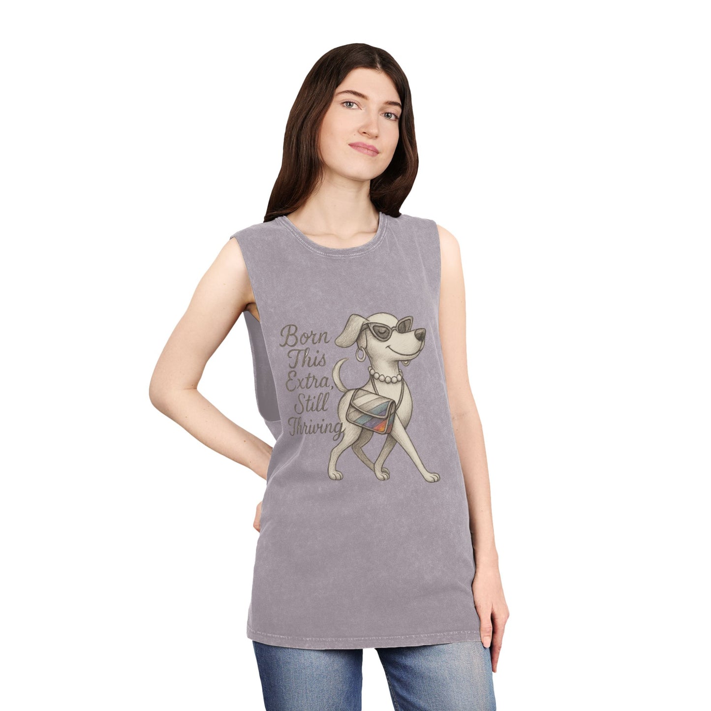 Born Extra Still Thriving Unisex Stonewash Tank Top