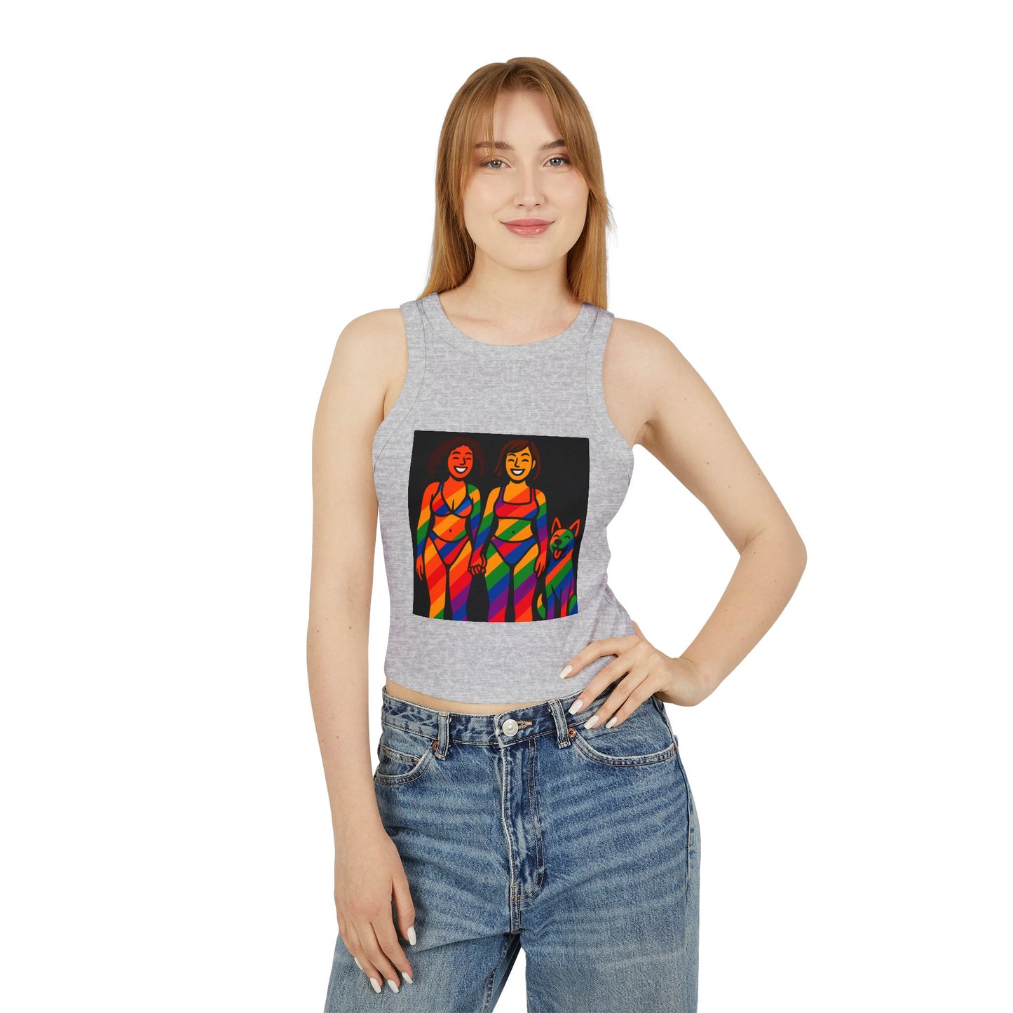 Pride tank top Vibes Women's Racer Tank Top, LGBTQ+ Apparel, Summer Stylish Top, Confidence Boost, Pride Month Fashion, Casual Wear