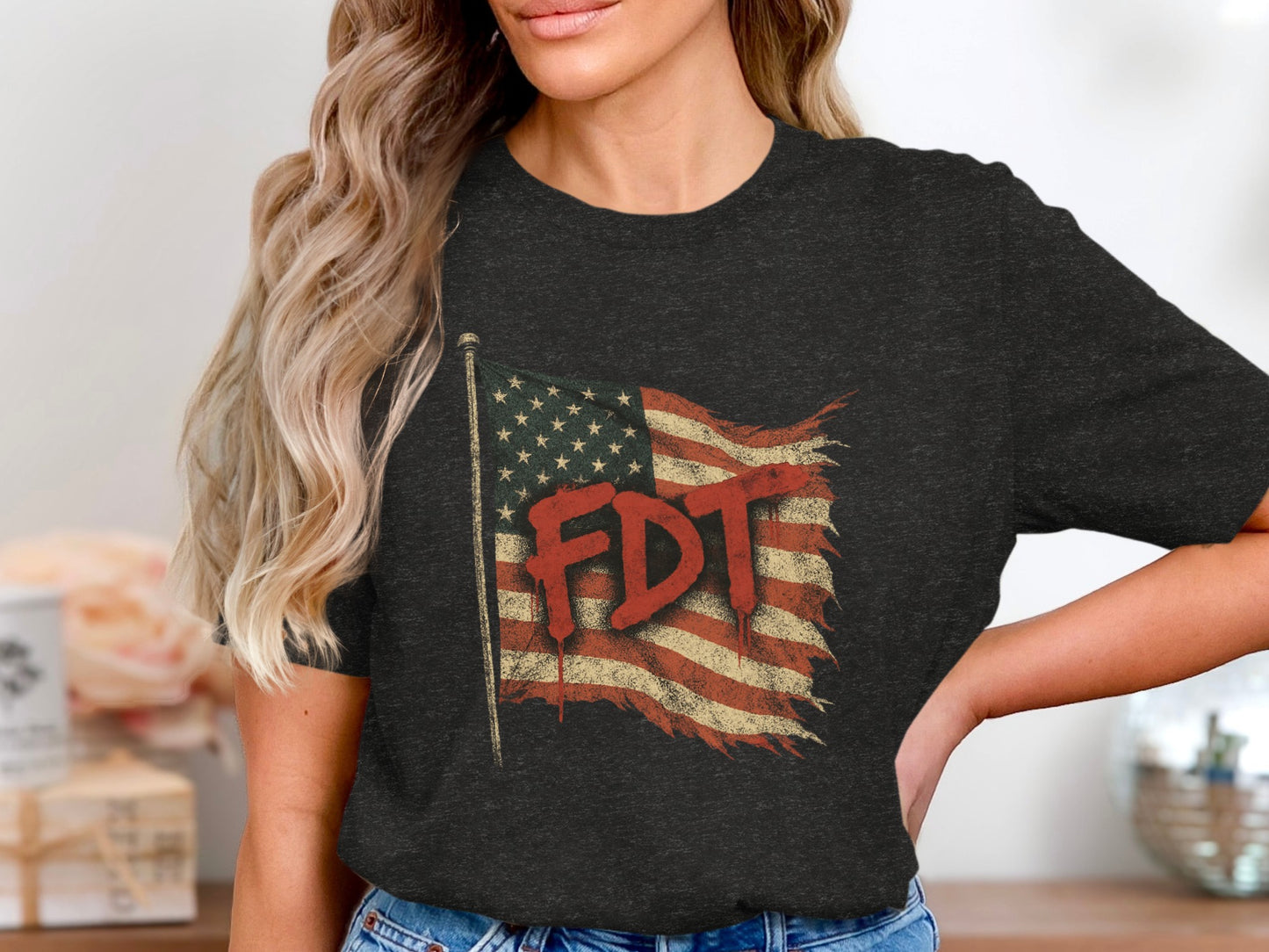 FDT Flag Graphic Round Neck Short Sleeve T-Shirt product